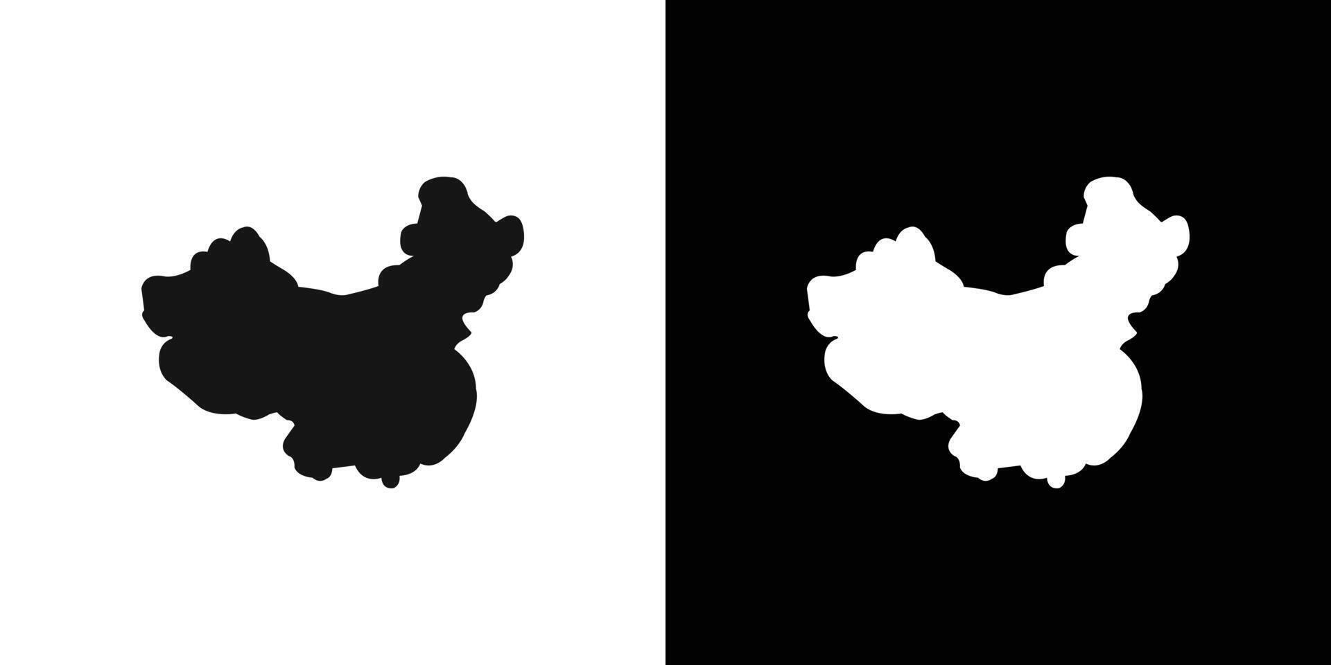 china map icon Flat line illustration vector