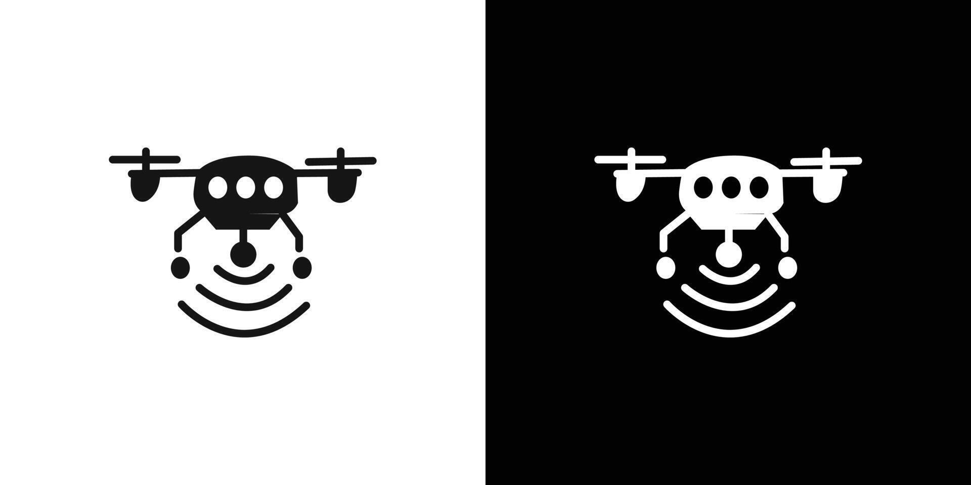 Drone Technology icon Flat line illustration vector