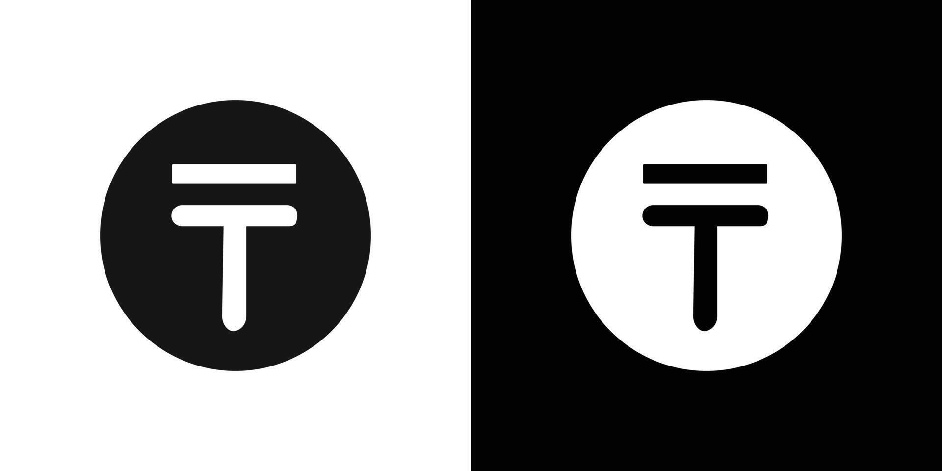 Kazakhstan tenge icon Flat line illustration vector