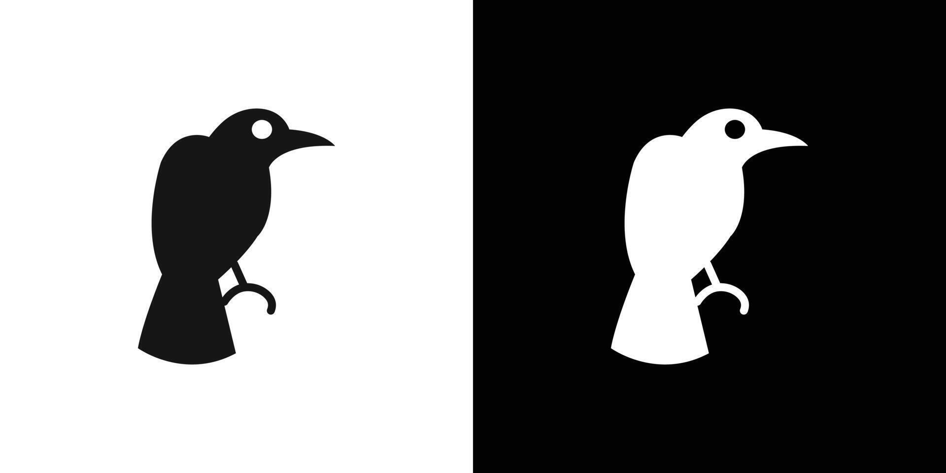 raven icon Flat line illustration vector