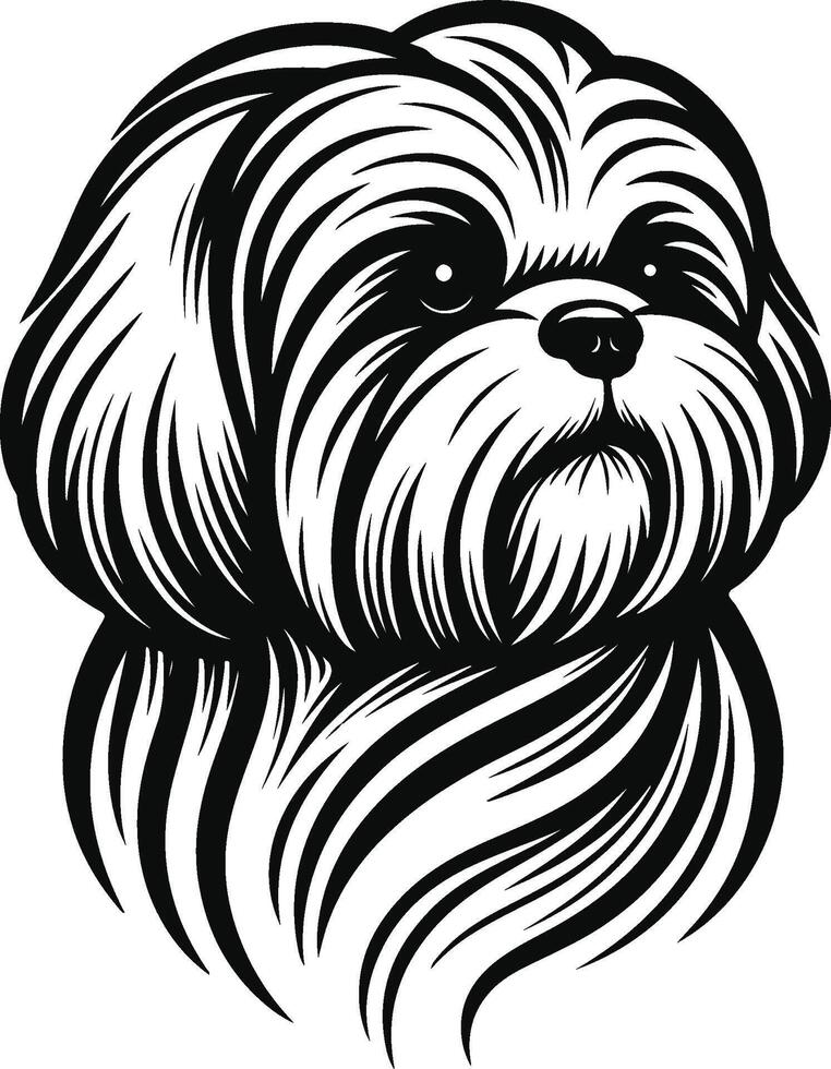 Shih tzu dog tattoo design vector