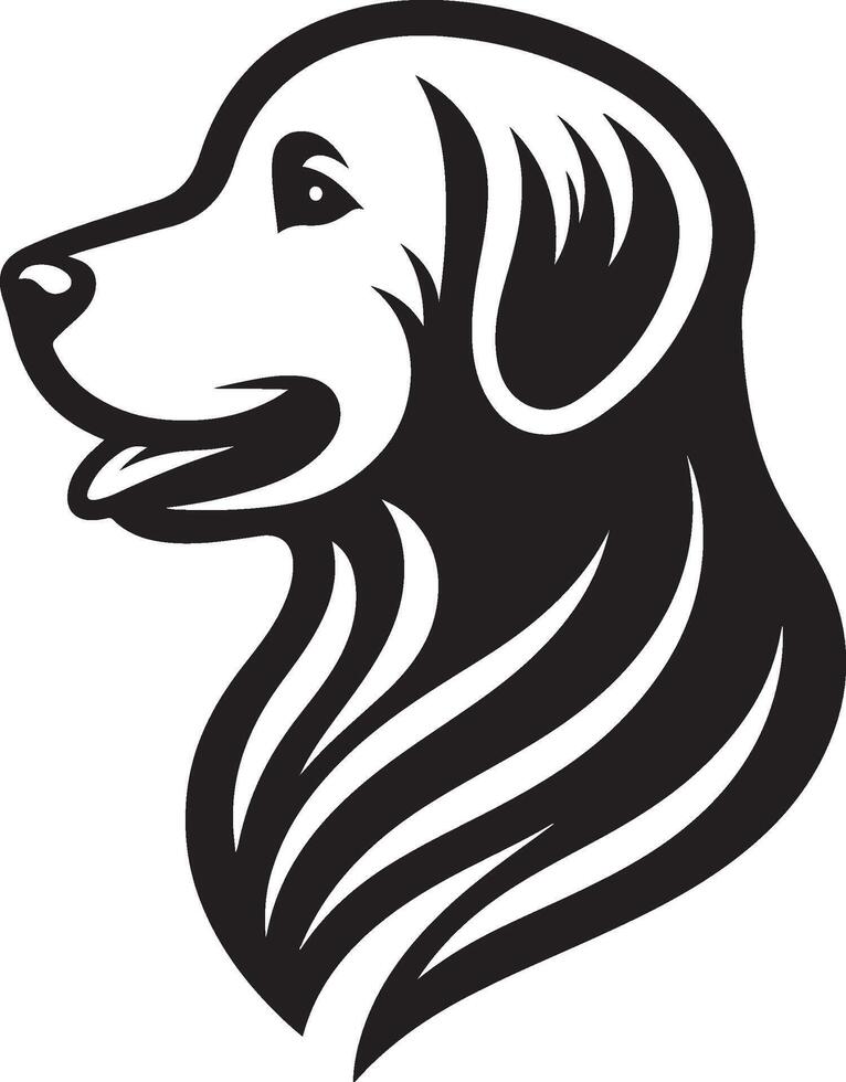 A black and white dog head on a white background vector