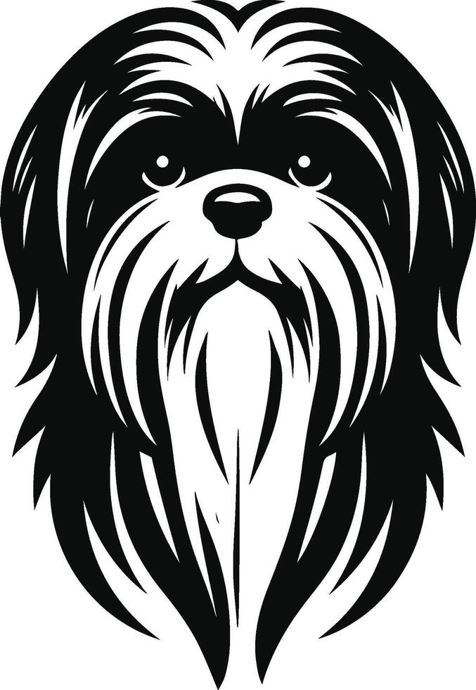 Shih tzu dog head illustration vector