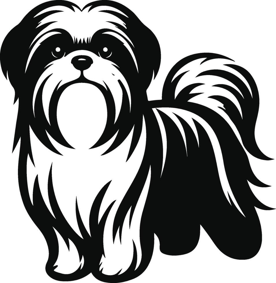 Shih tzu dog clip art illustration vector