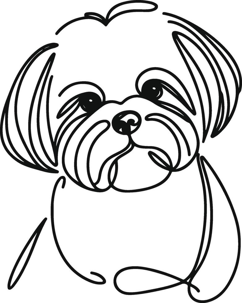 Shih tzu dog coloring pages vector