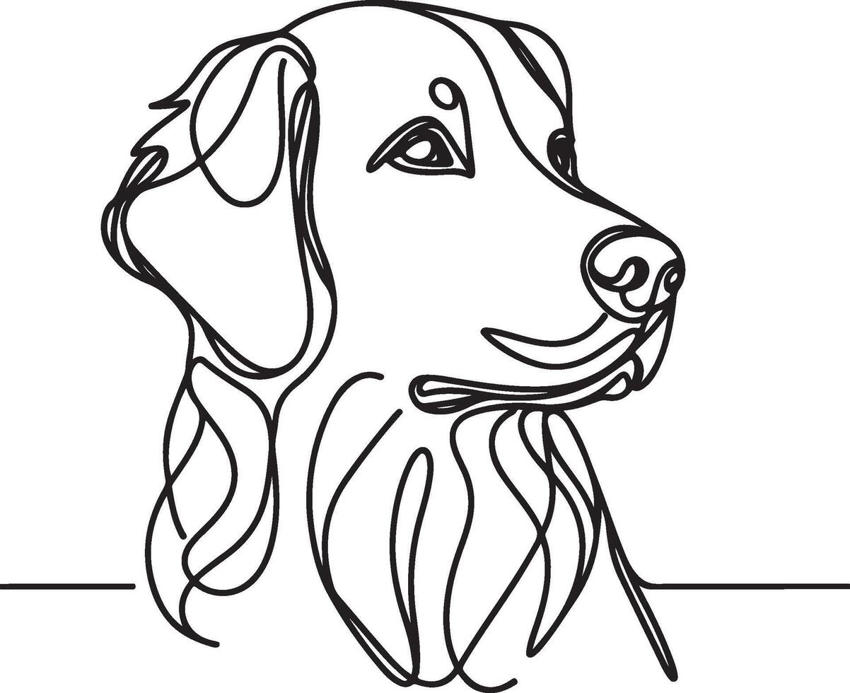 A dog is drawn in a line drawing vector