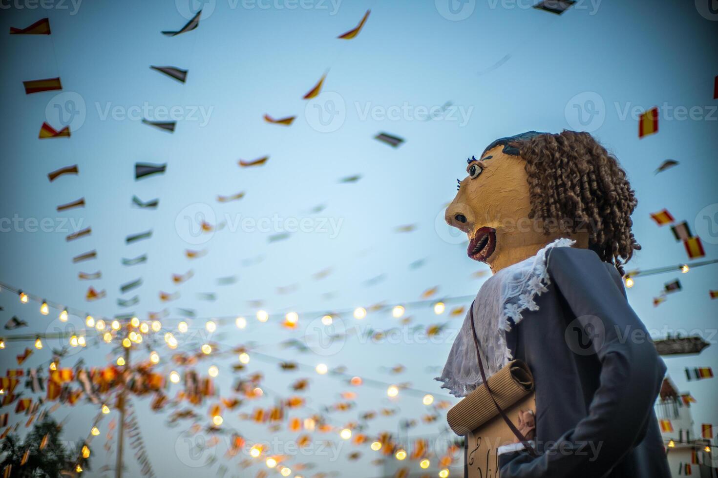 Gigantes y Cabezudos at Fuenteheridos Festival, Huelva, Andalucia photo