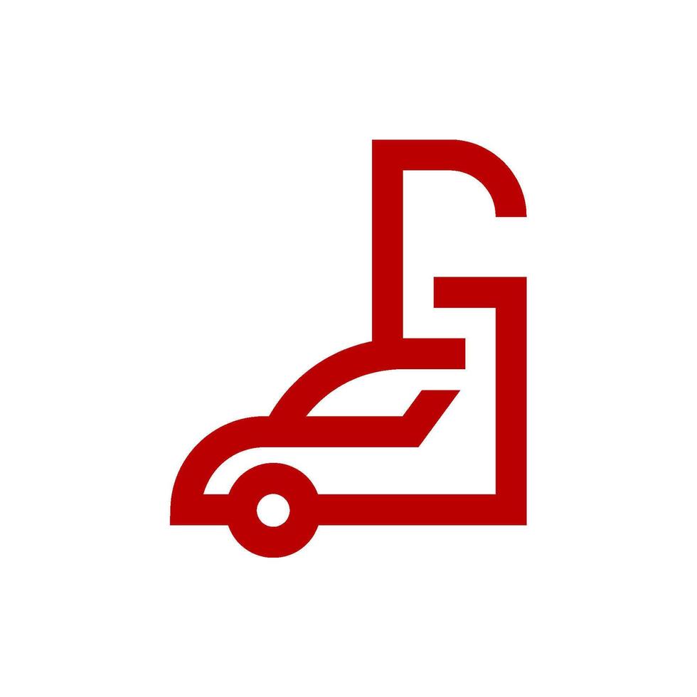 a red car icon with a red line on it vector