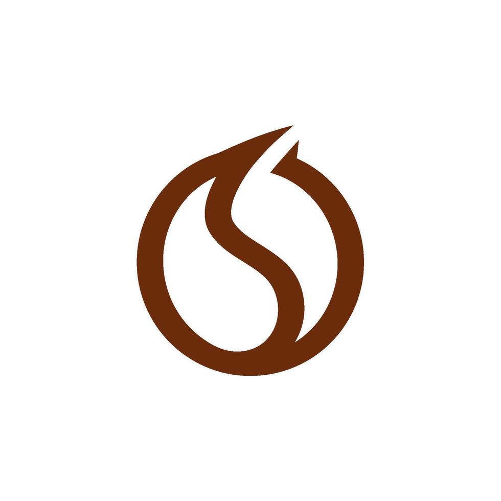 A combination of Alphabets with Coffee or Coffee Beans with a Brown Base Color for Logo Design of a letter o vector
