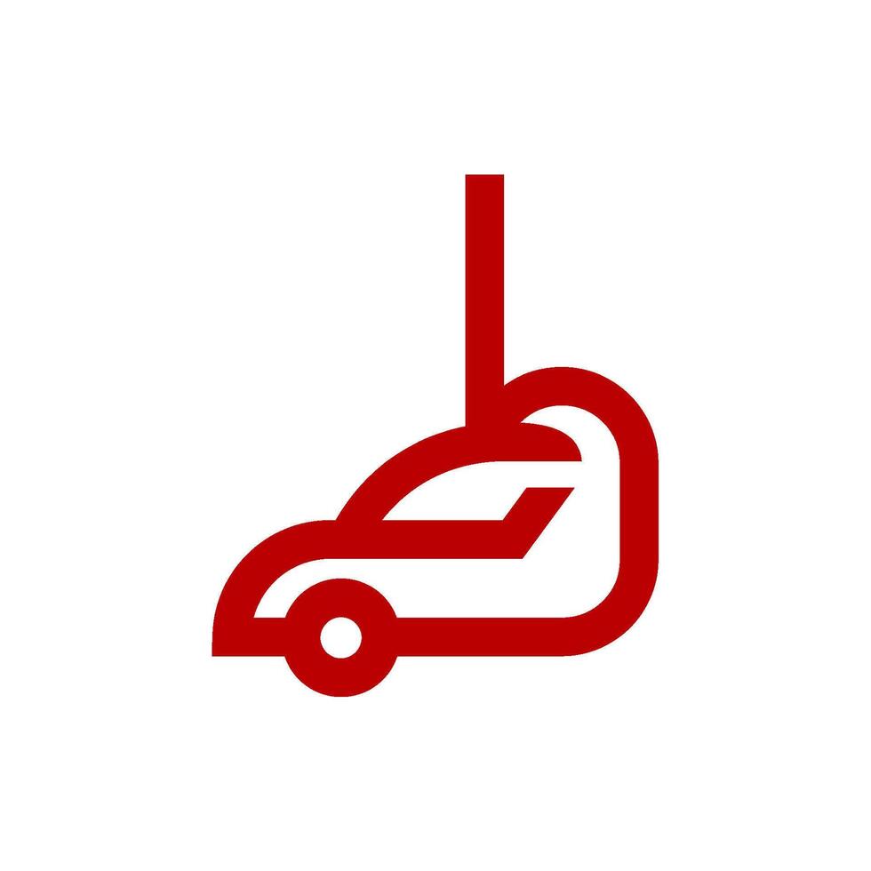 a red car with a red roof on it vector