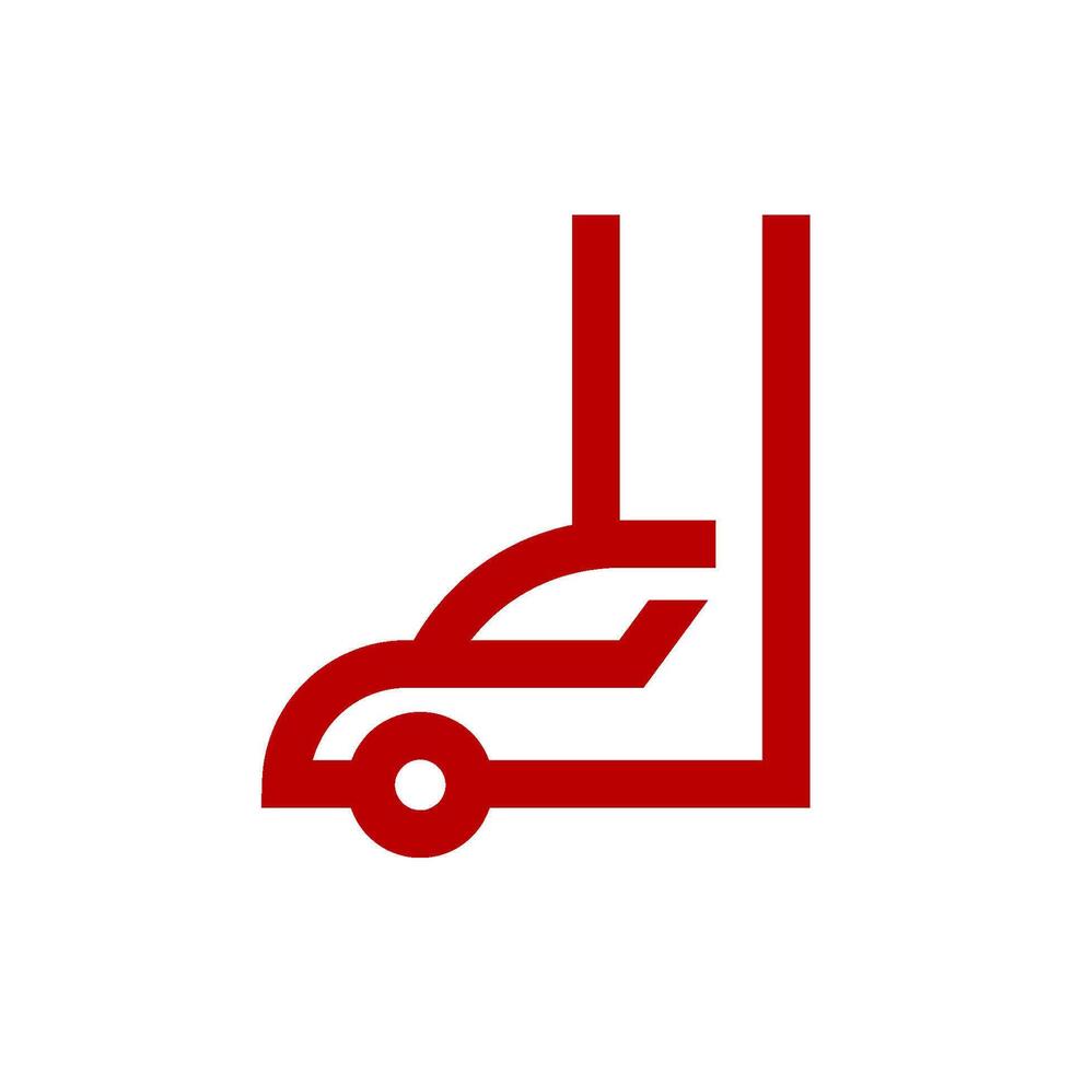 a red car is shown in the shape of a building vector