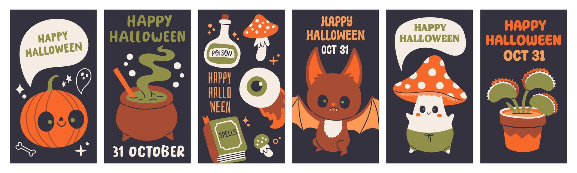 Halloween banners with different designs vector