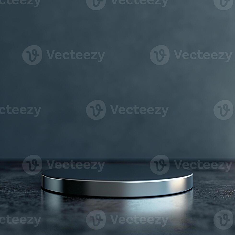A metal object on a table with a dark background photo