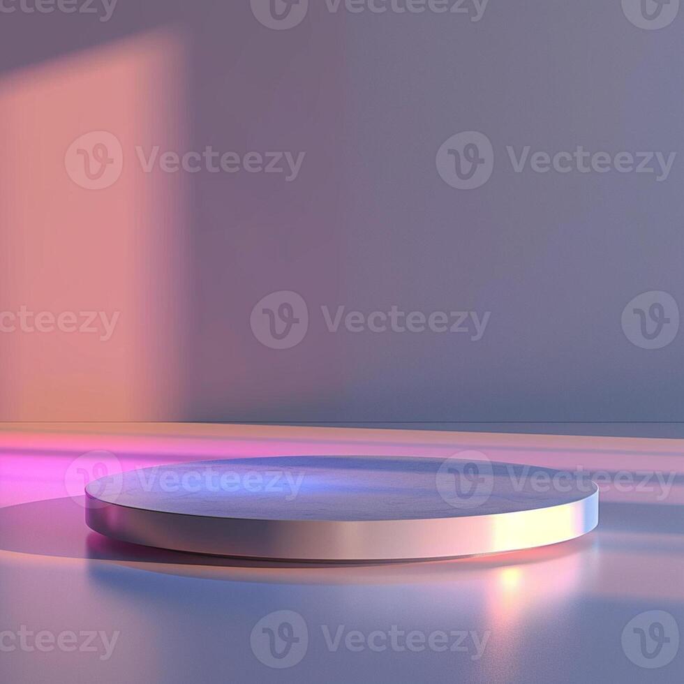 A round table with a light shining on it photo