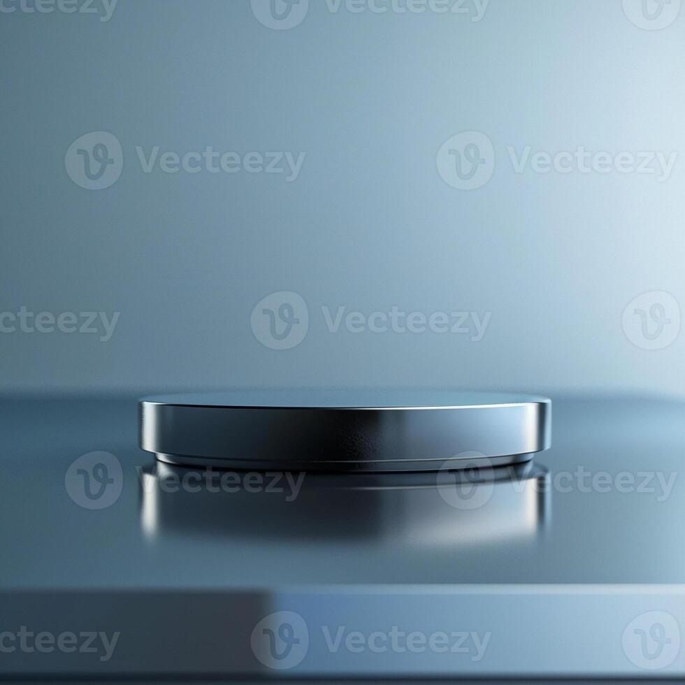 A black and silver object on a table photo