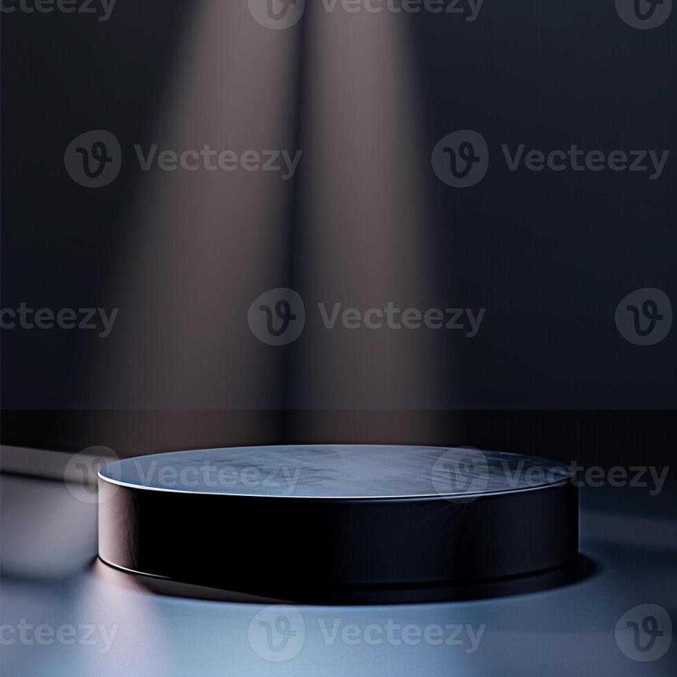 A podium with a spotlight shining on it photo