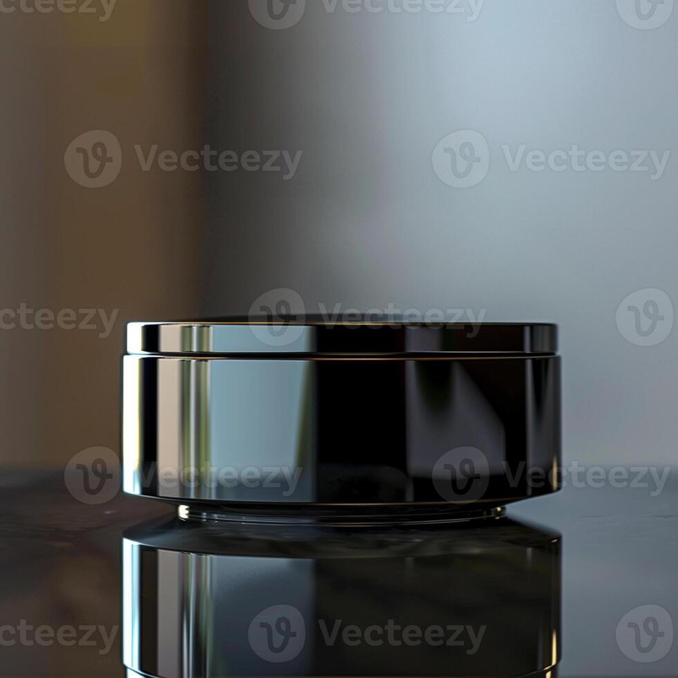 A black container sitting on a table photo