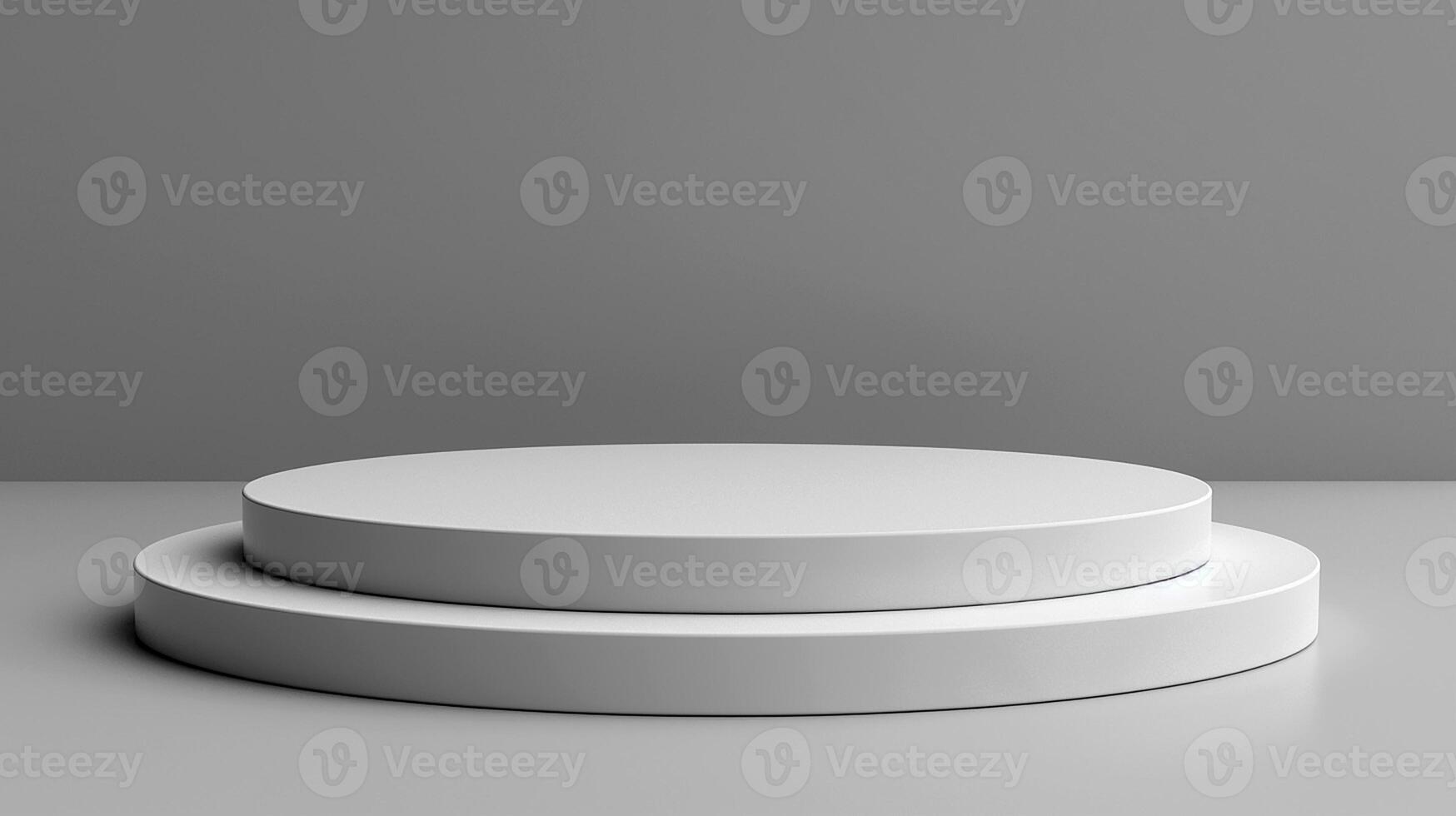 Round podium with white background 3d render photo