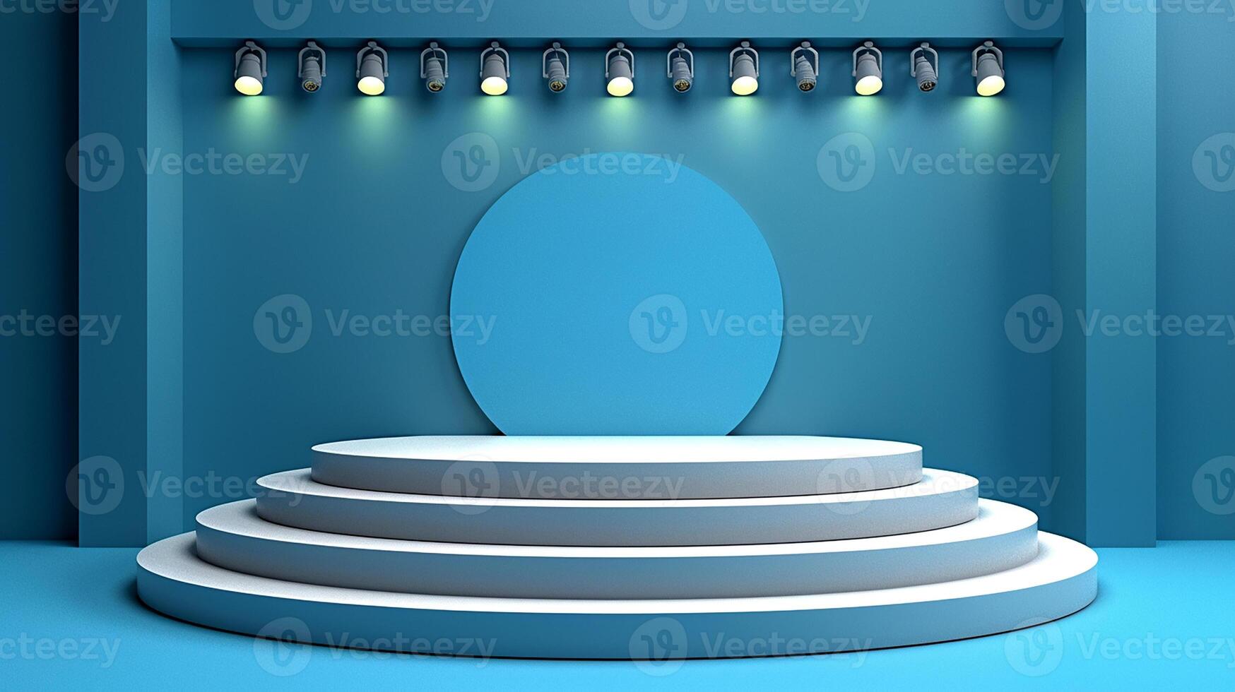 3d render of a stage with a spotlight photo