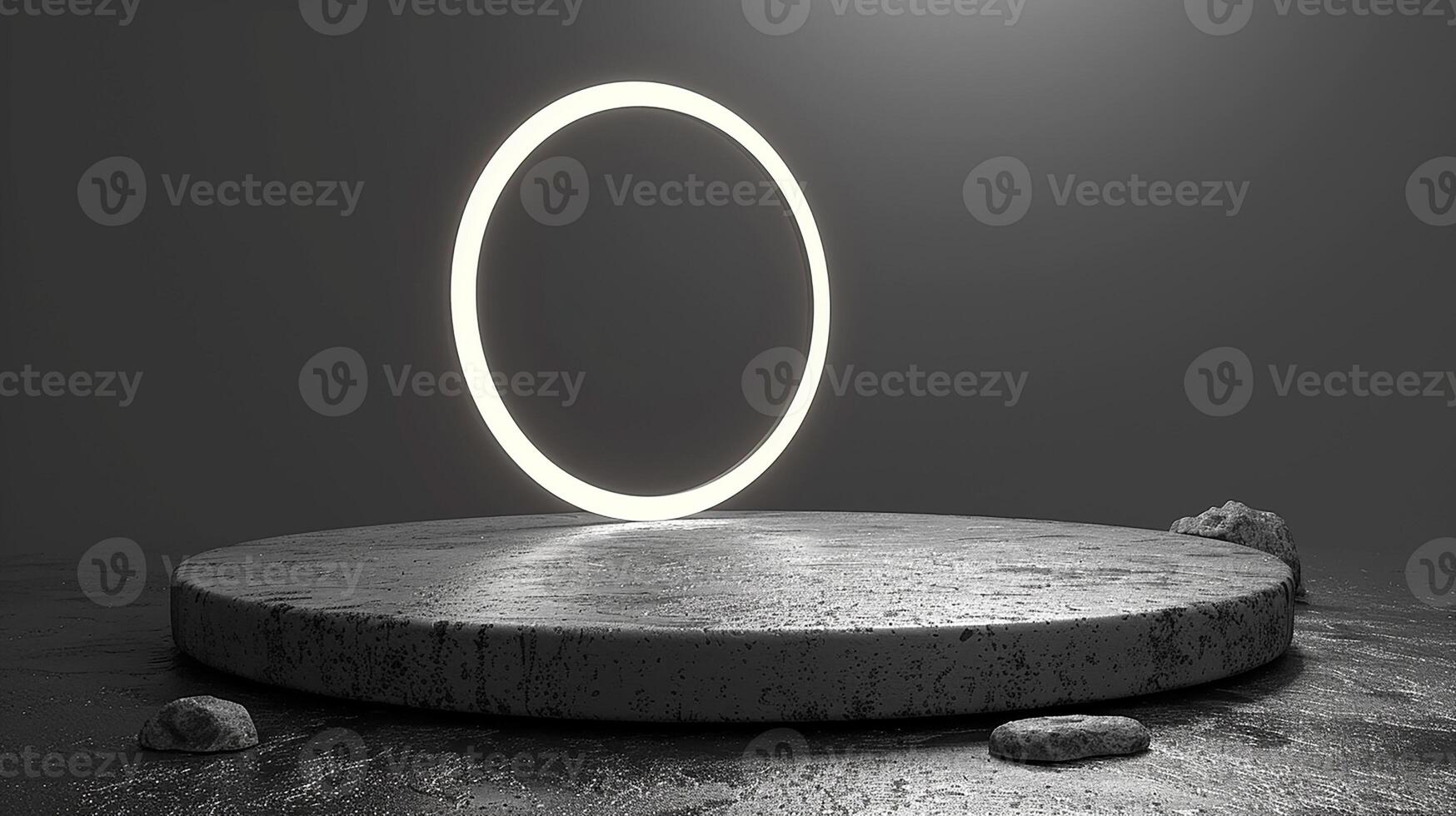 A circle with a light shining on it photo