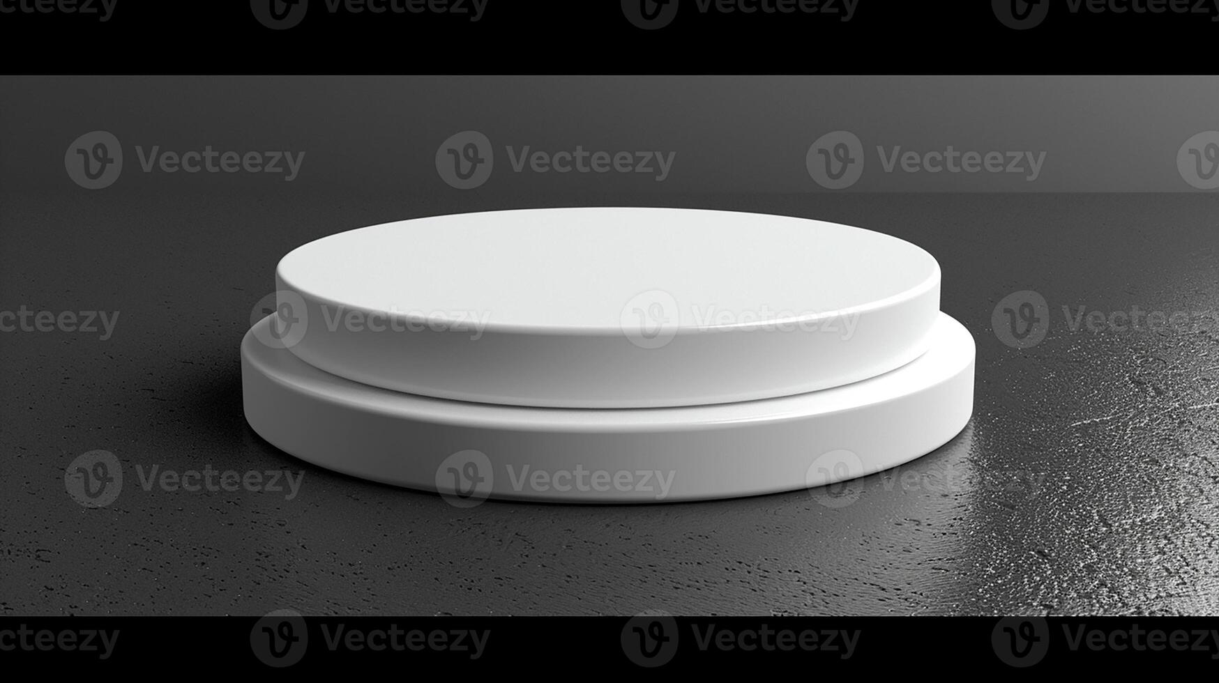 A white round object on a black surface photo