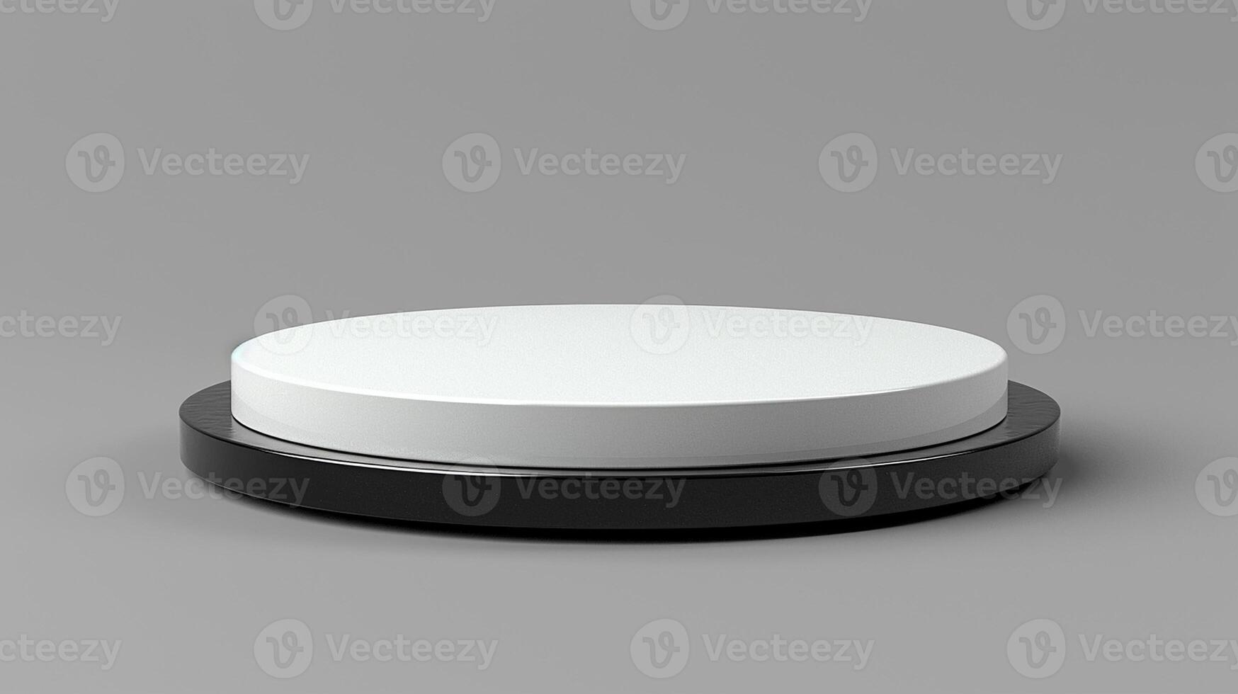 A white round button on a gray background photo