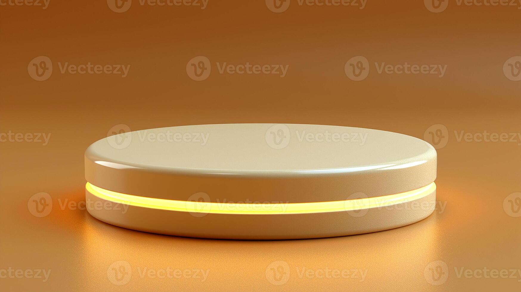 A round object with a yellow light on it photo