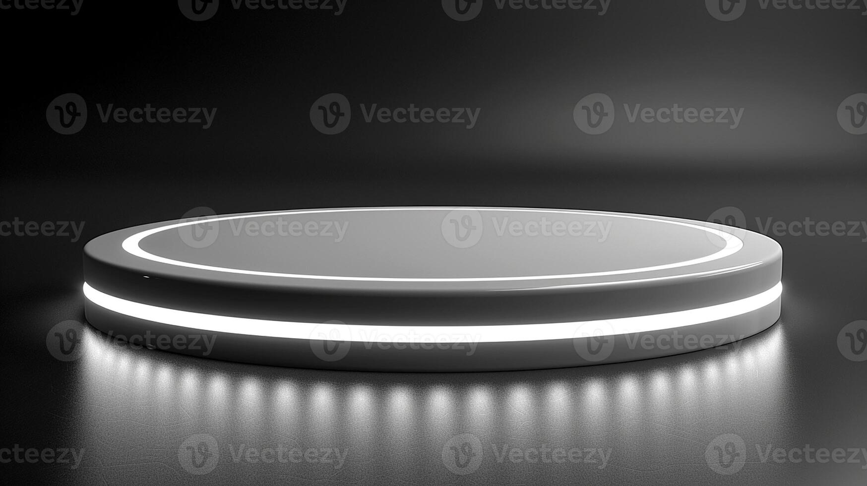 A round white object with a light on it photo