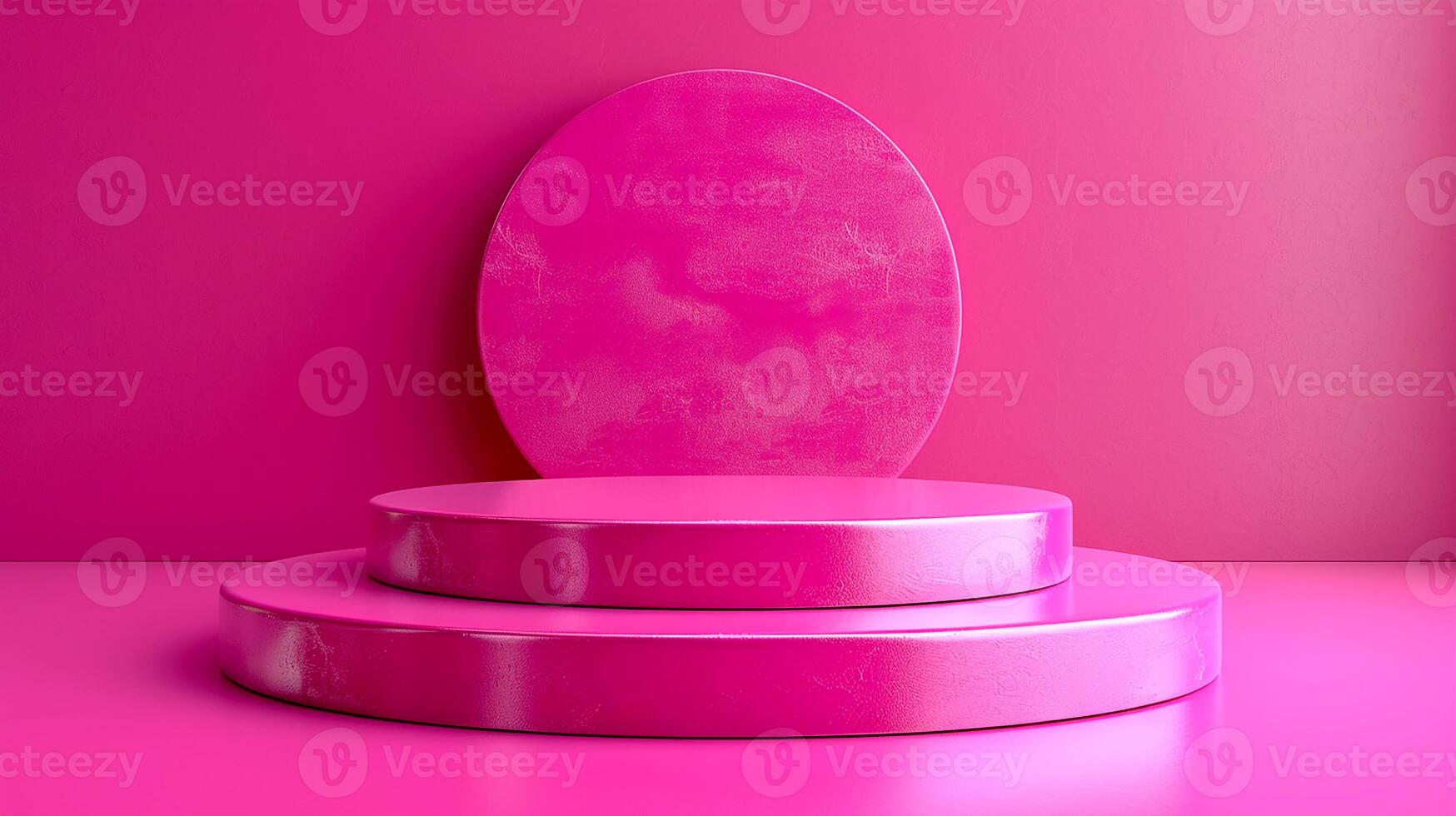 Pink pedestal with round shape on top of it photo