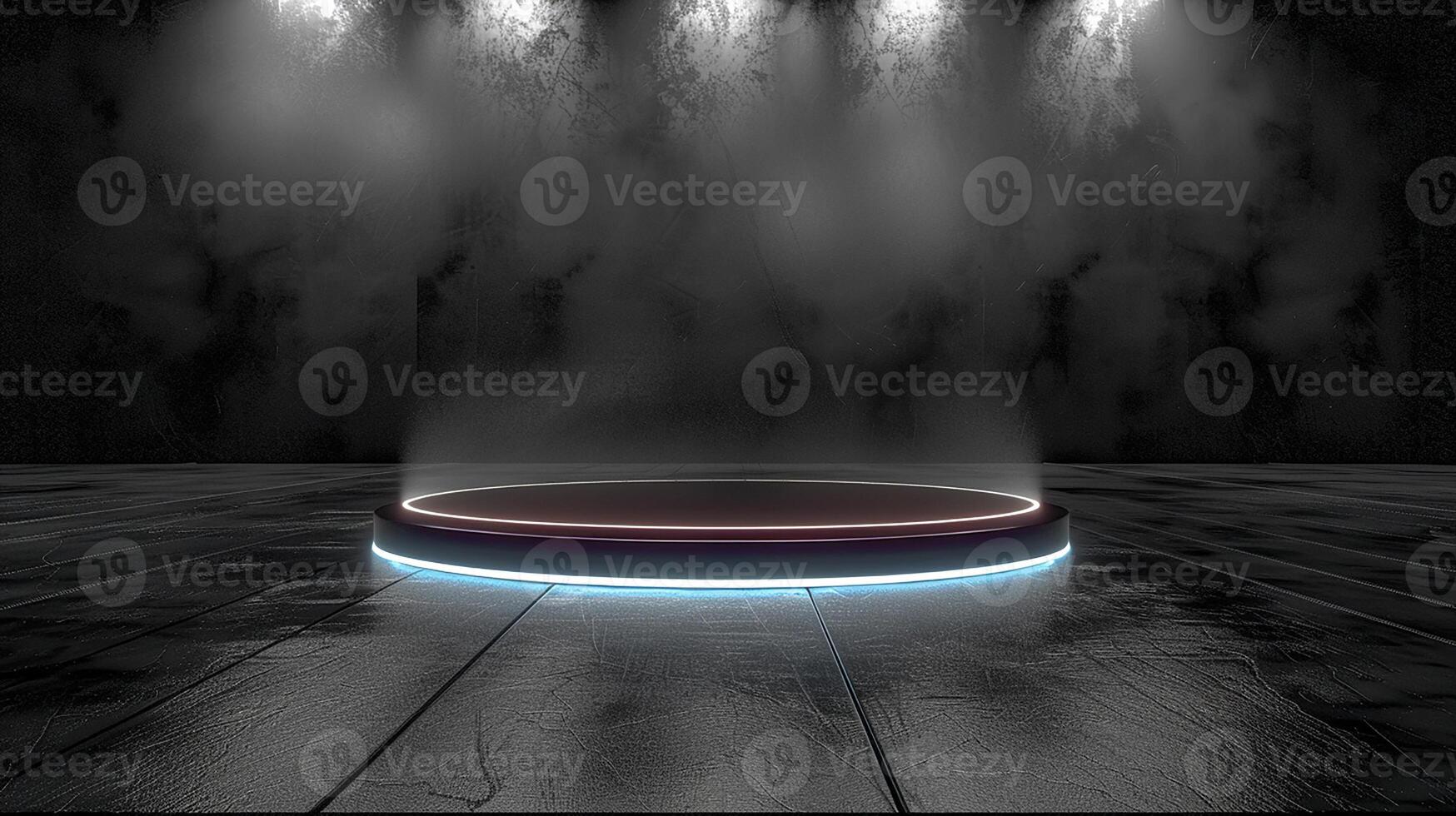 An empty stage with a spotlight on it photo