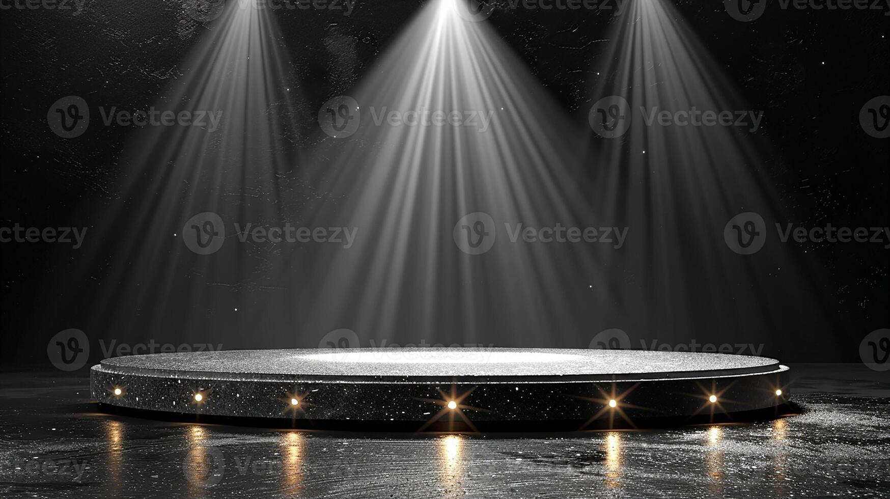 Stage with spotlight on the stage photo