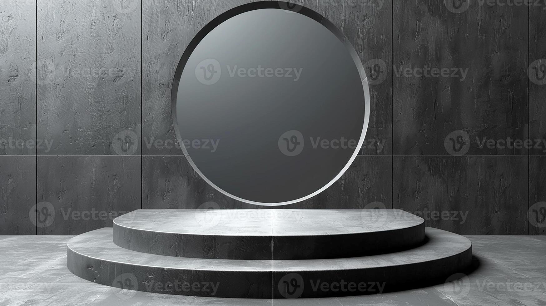 A mirror in front of a concrete wall photo