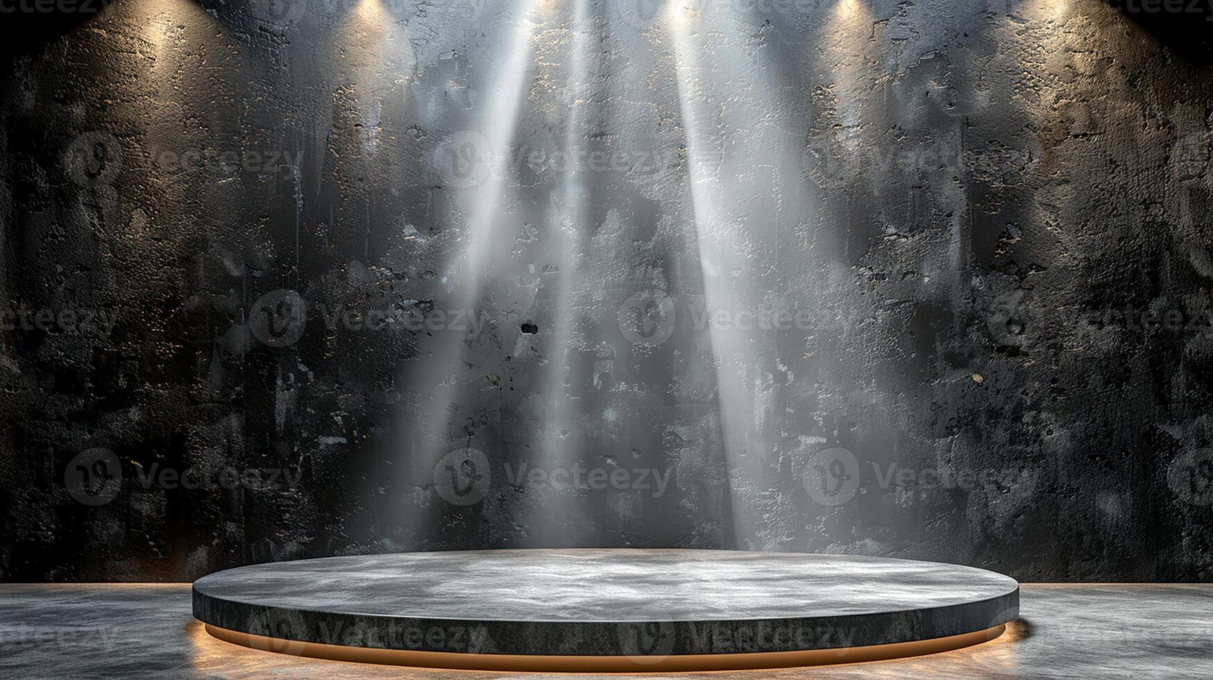 A stage with a spotlight shining on it photo