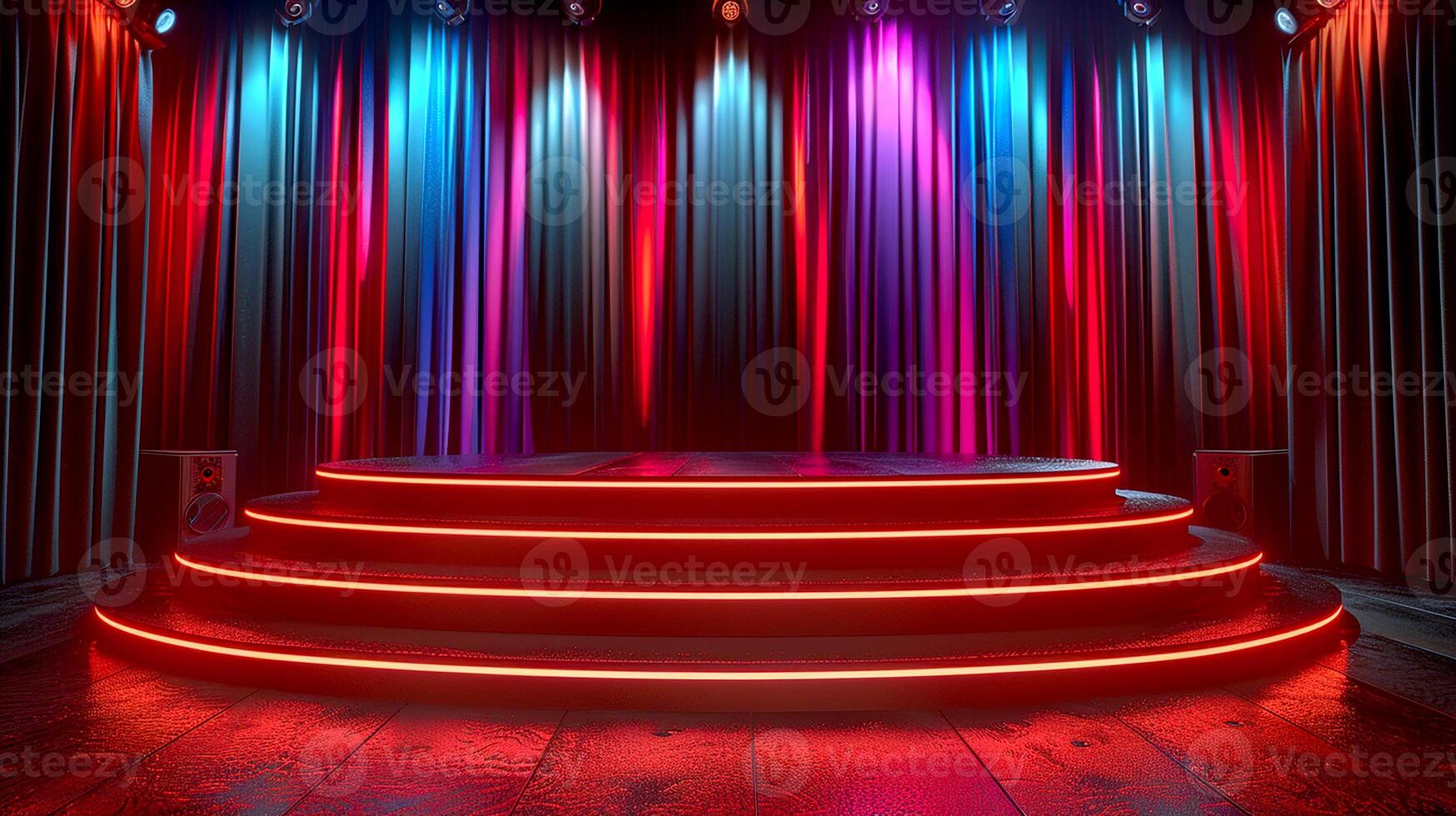 Stage with a stage and a spotlight photo