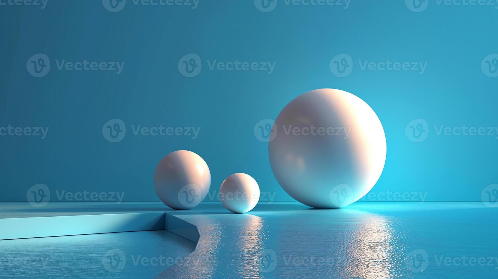 Three white eggs are standing in a row photo