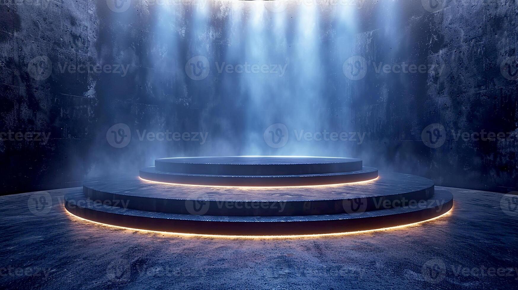 A large room with a fountain in the middle photo