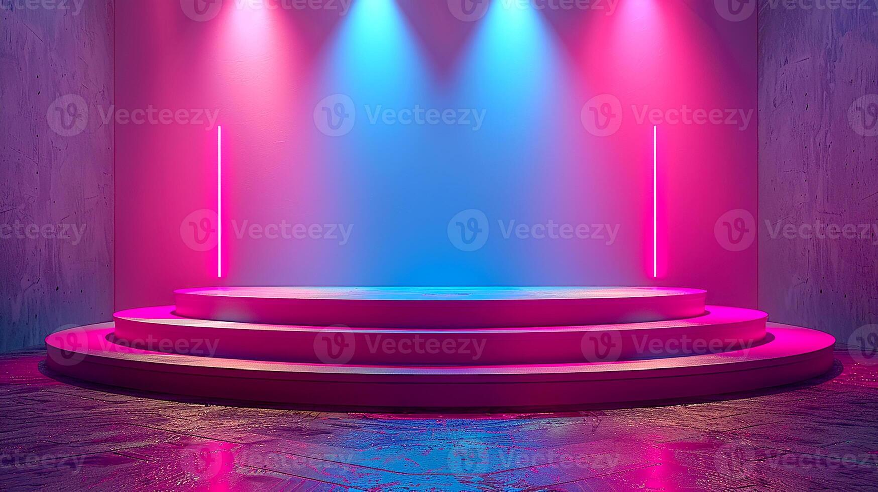 Stage with lights and stage background photo