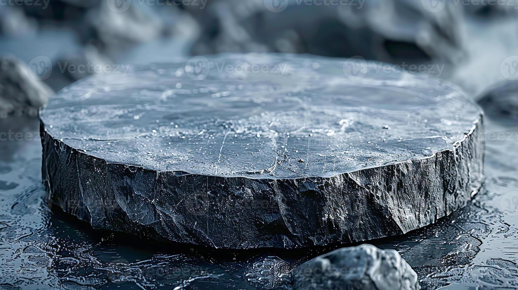 A large rock sitting on top of some rocks photo