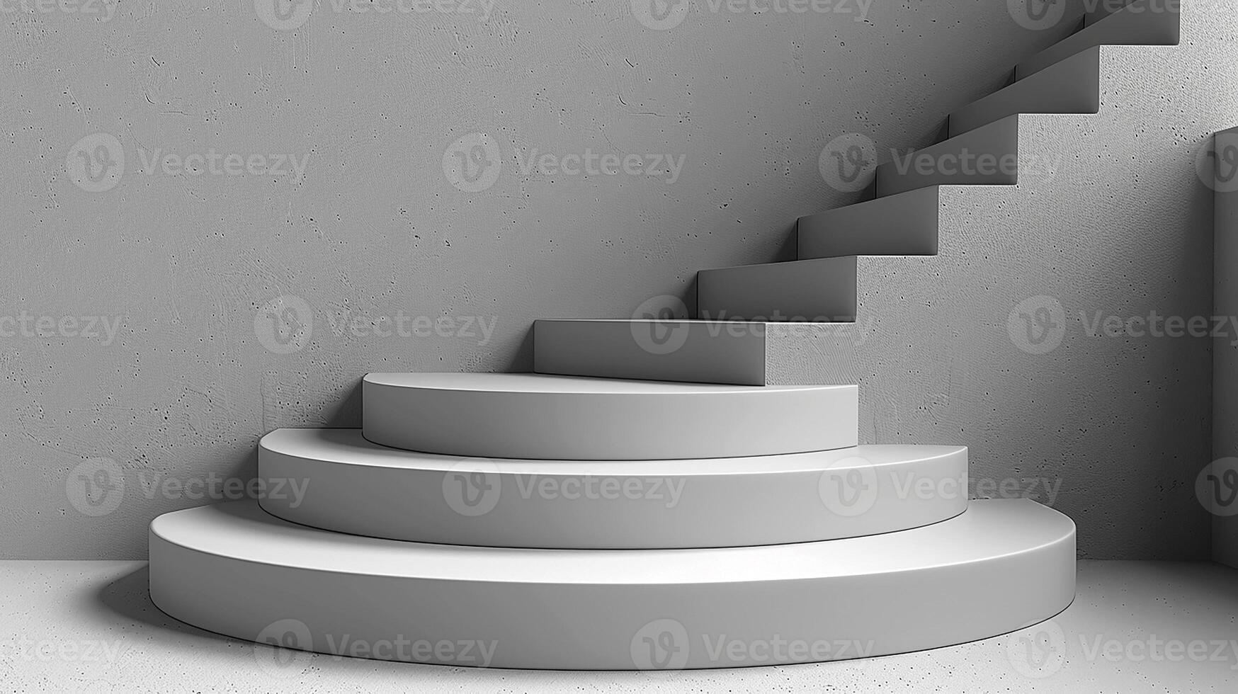 3d rendering of a stairway in a room photo