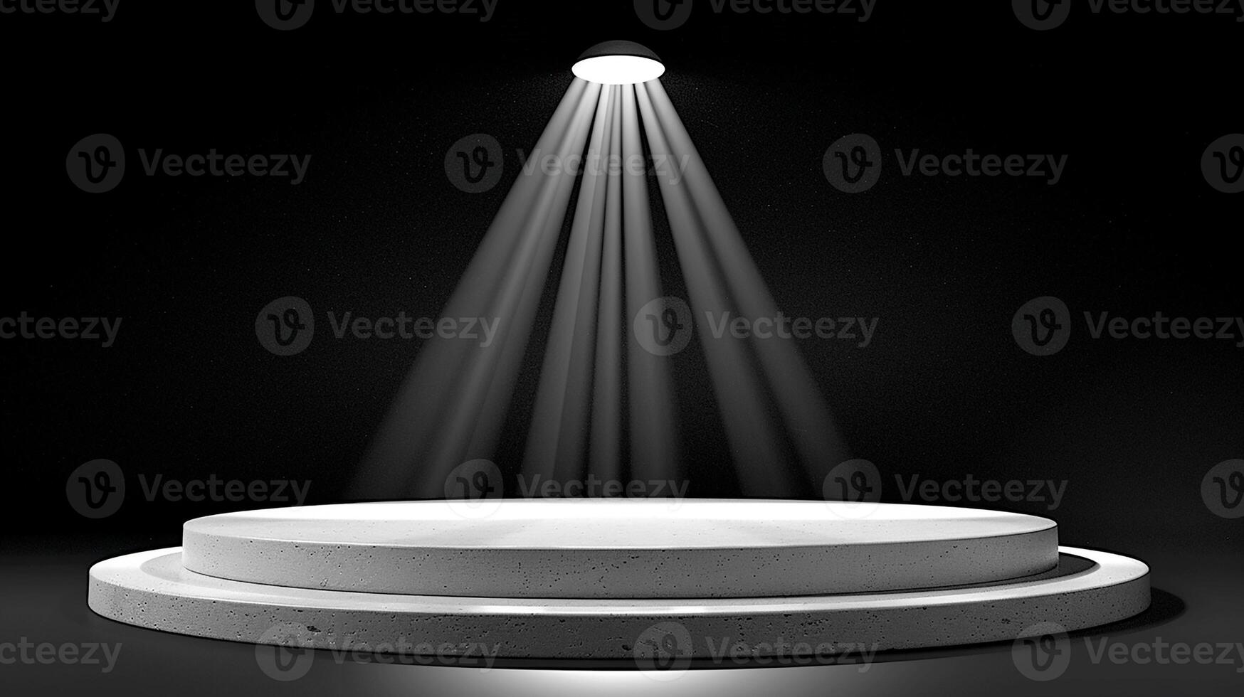 An empty podium with a spotlight shining down on it photo