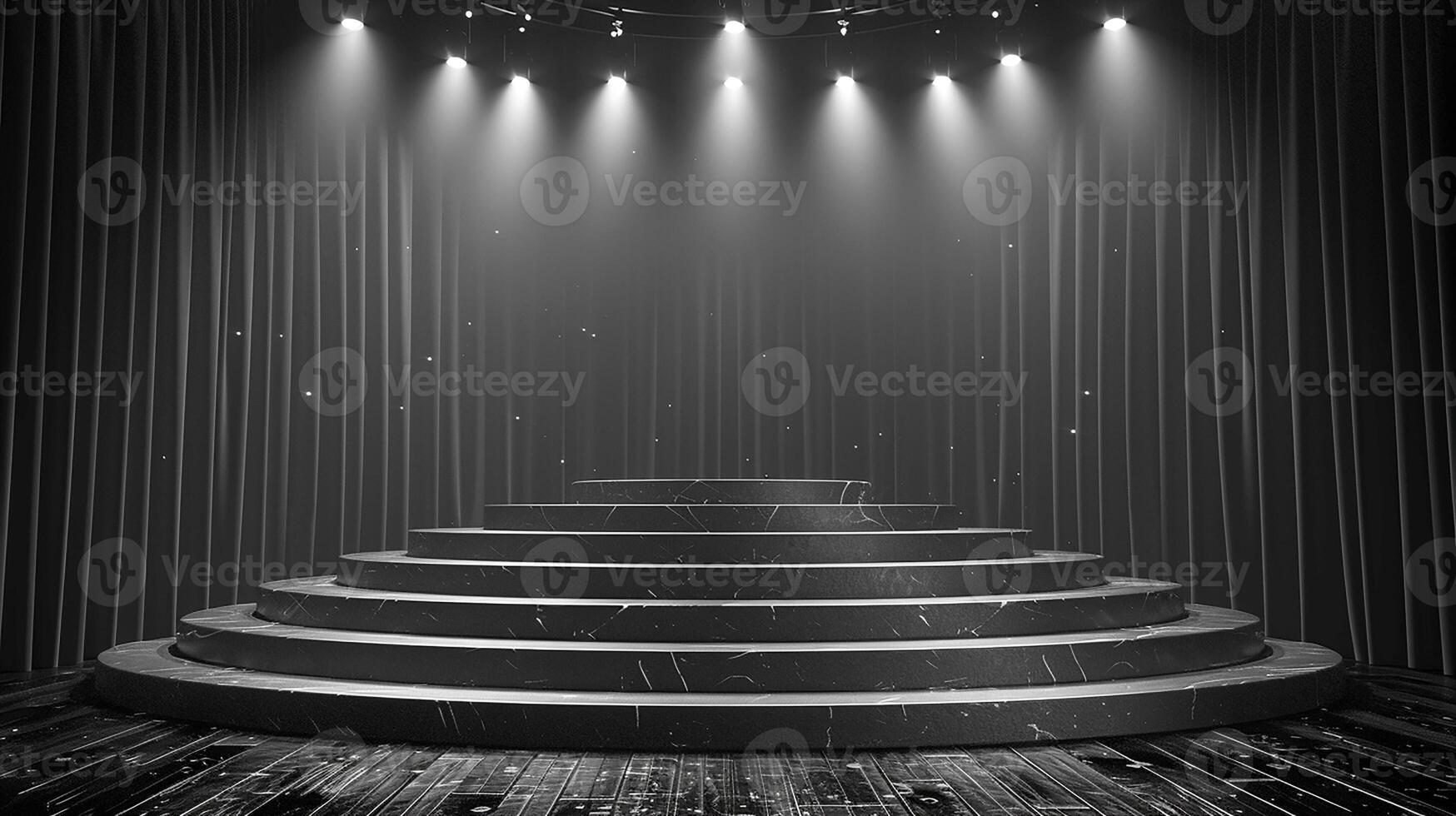 Stage with spotlight and stage background photo