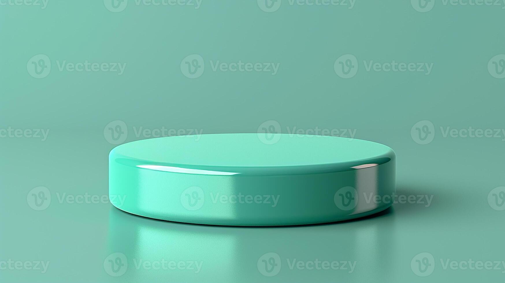 A green round container sitting on a table photo