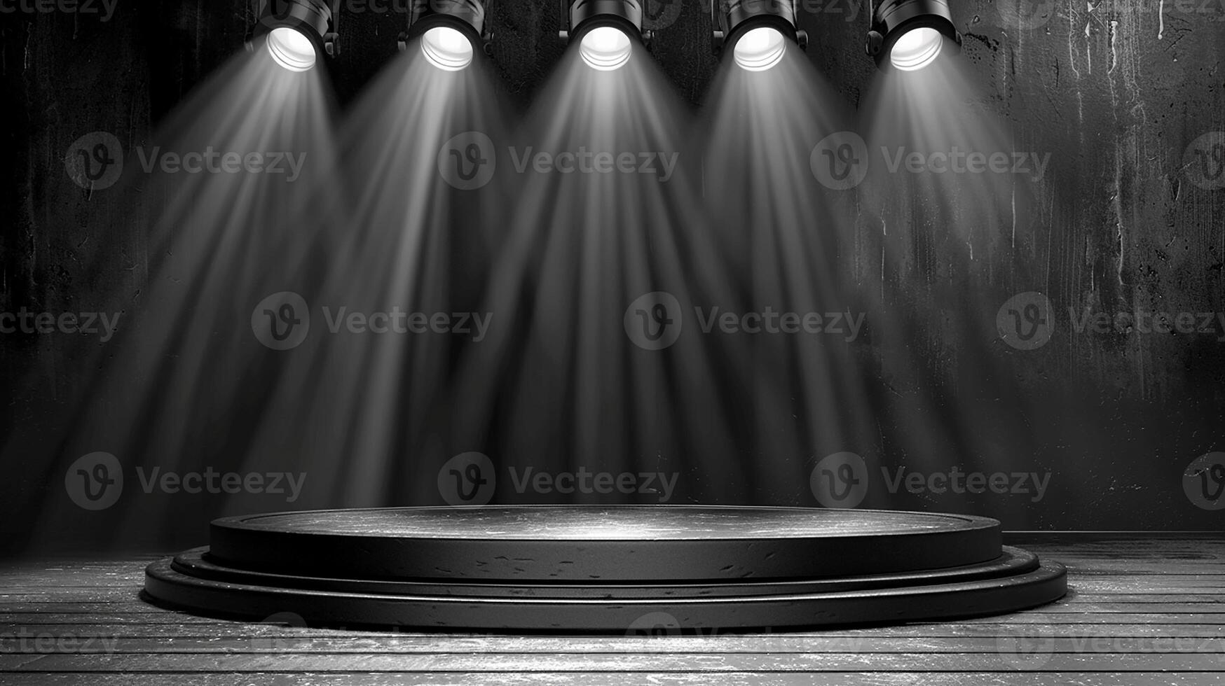 Stage with spotlight and spotlight on stage photo