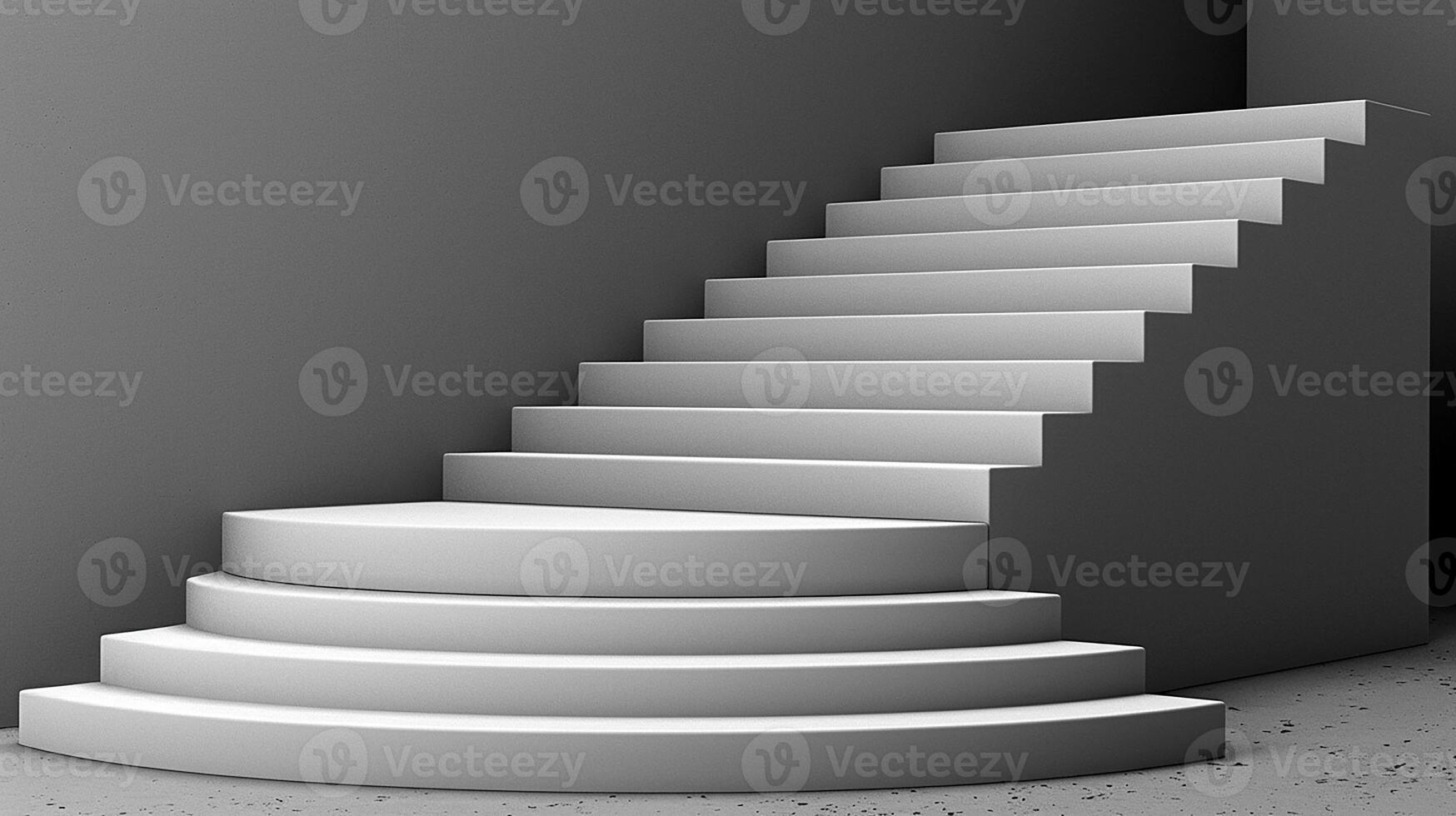 3d rendering of a staircase in a room photo
