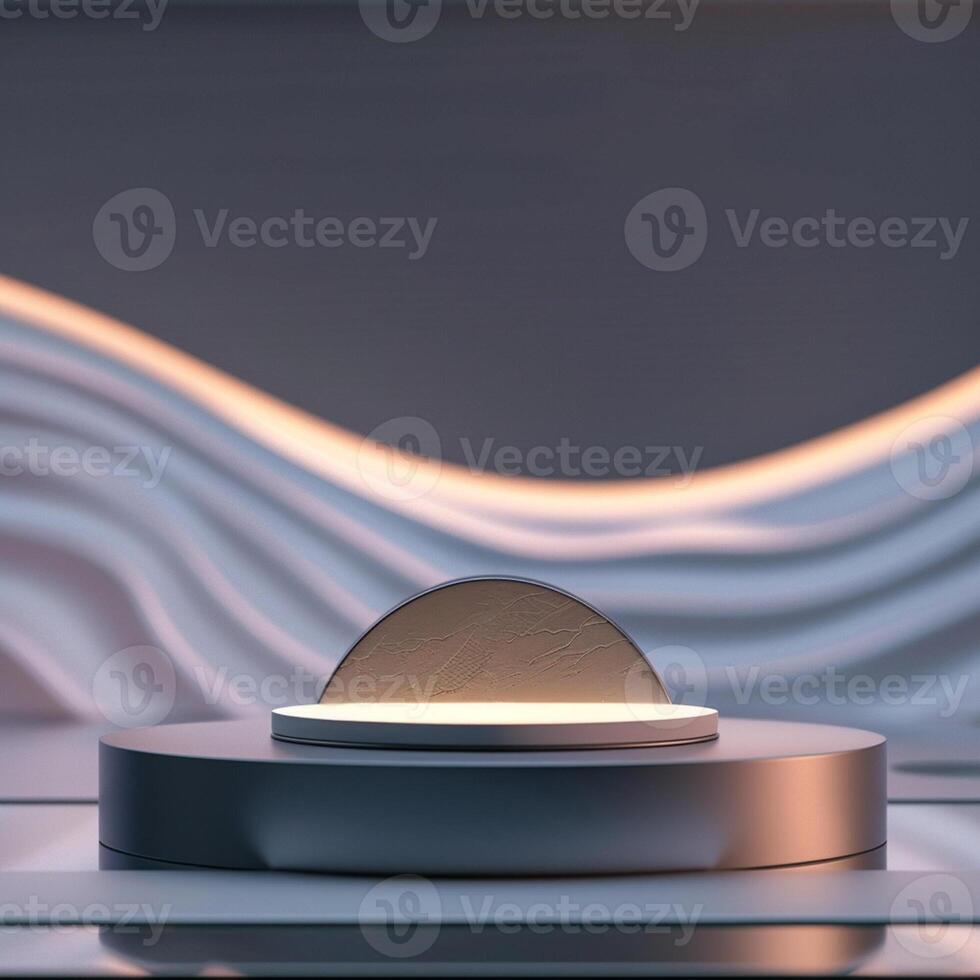 A circular object on a table with a light photo