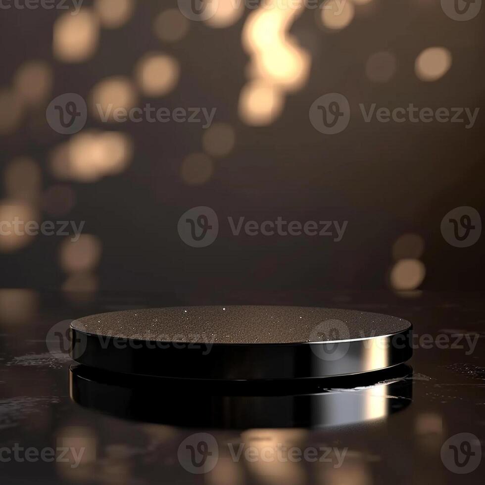 A black object on a table with a light background photo