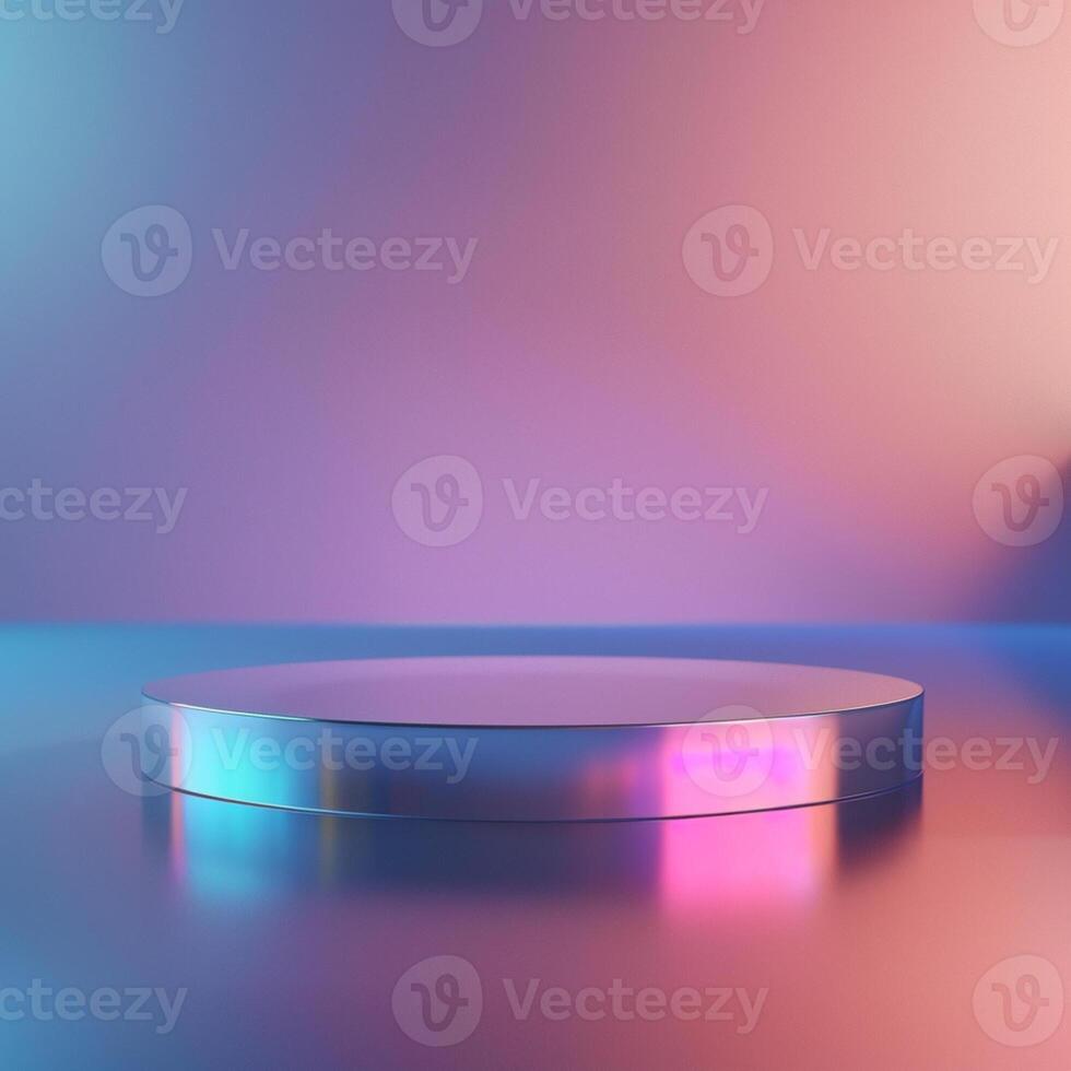 3d render of a round podium on a colorful background photo