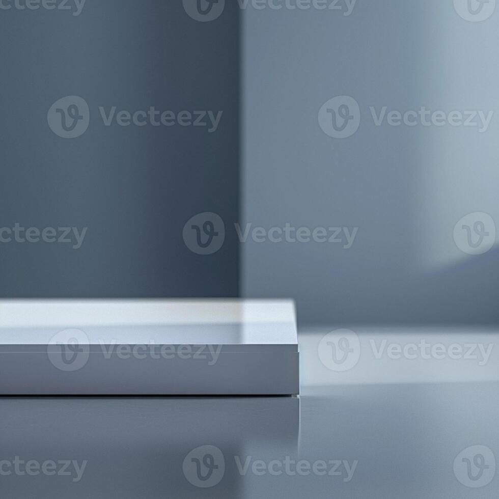 A white box sitting on a table in front of a window photo