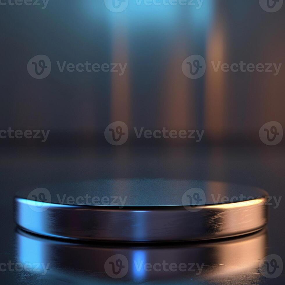 A metal object on a table with a light behind it photo