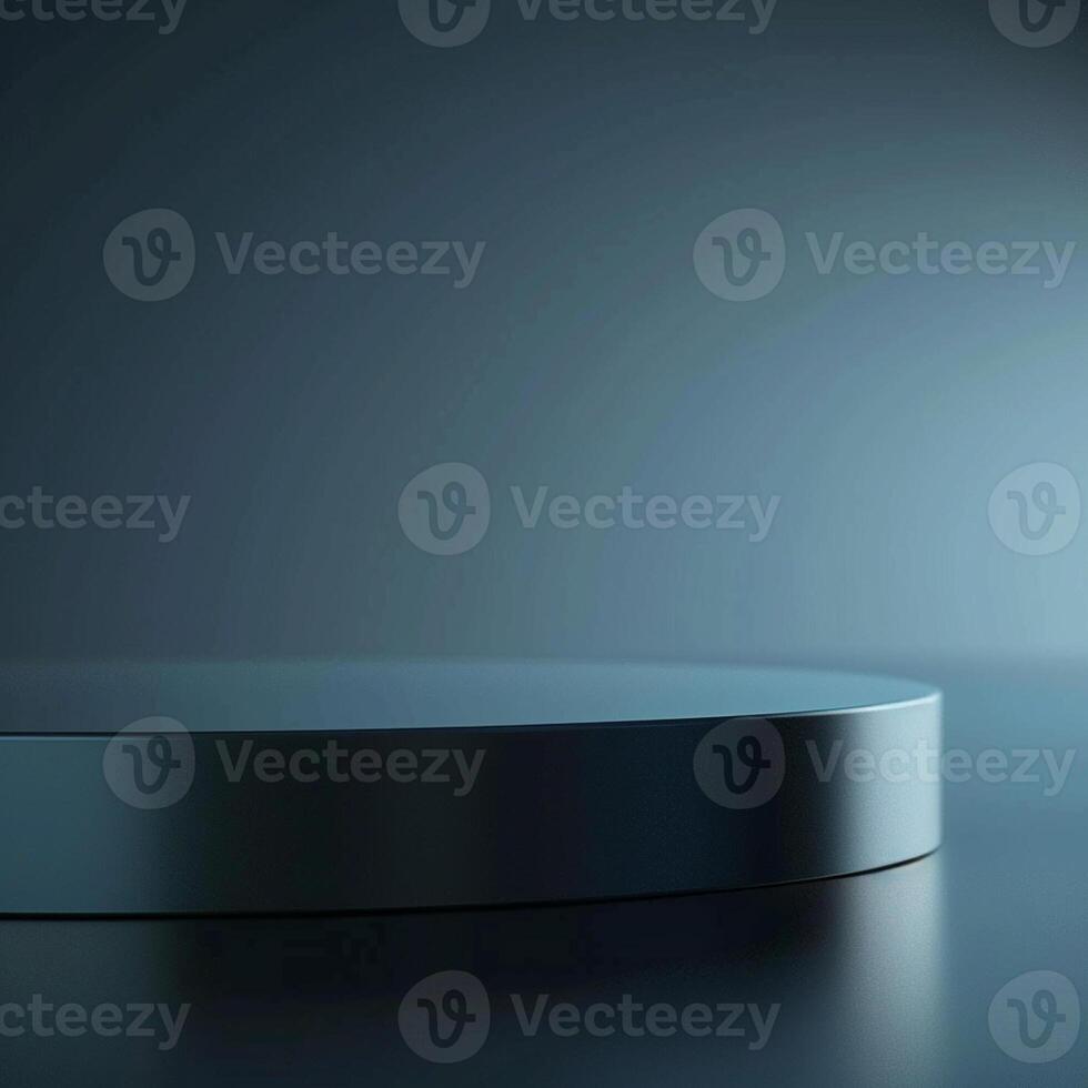 A black table with a circular surface on it photo